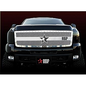 RBP (Rolling Big Power) Grille - Mesh With Studded Frame Silver Stainless Steel - 851115