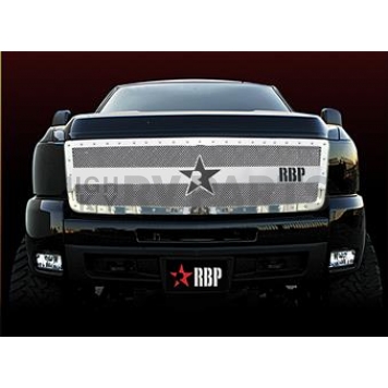 RBP (Rolling Big Power) Grille - Mesh With Studded Frame Silver Stainless Steel - 851115