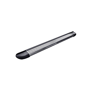 Romik USA Running Board Silver Aluminum Stationary - 23014418