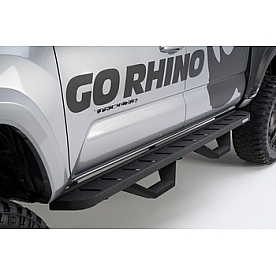 Go Rhino Running Board Black Powder Coated Steel Stationary - 342998020P