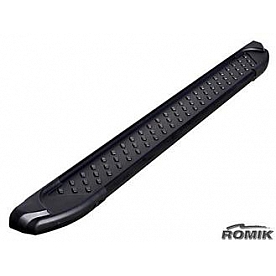 Romik USA Running Board Black Powder Coated Aluminum Stationary - 62382419