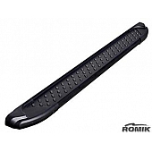 Romik USA Running Board Black Powder Coated Aluminum Stationary - 62383419