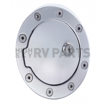 All Sales Fuel Door - Round Aluminum - 6043PL