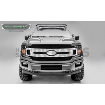 T-Rex Truck Products Grille Insert - Horizontal Bar Rectangular Black Powder Coated Aluminum - 20571B