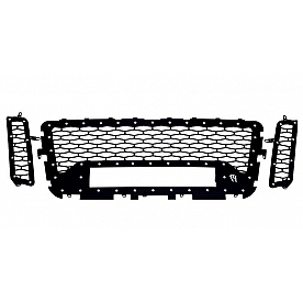 Rigid Lighting Grille Insert - Mesh Trapezoid Black Powder Coated Stainless Steel - 40549