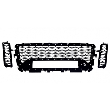Rigid Lighting Grille Insert - Mesh Trapezoid Black Powder Coated Stainless Steel - 40549
