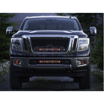 Rigid Lighting Grille Insert - Mesh Trapezoid Black Powder Coated Stainless Steel - 40549-1