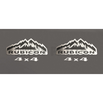 American Car Craft Emblem - Rubicon Silver/ Black Stainless Steel - 142012