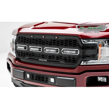 T-Rex Truck Products Grille Insert - Laser Cut Web Pattern Rectangular Black Powder Coated Steel - 6515841-2