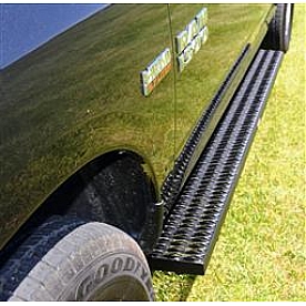 Owens Products Running Board Black Textured Powder Coated Aluminum Stationary - 82354