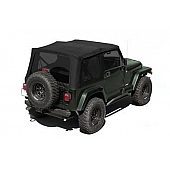 Rugged Ridge Soft Top - Black Fastback Top Vinyl Coated Polyester/ Cotton Fabric - 1372235