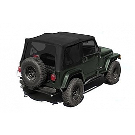Rugged Ridge Soft Top - Black Fastback Top Vinyl Coated Polyester/ Cotton Fabric - 1372235