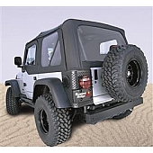 Rugged Ridge Soft Top - Black Fastback Top Vinyl Coated Polyester/ Cotton Fabric - 1372435