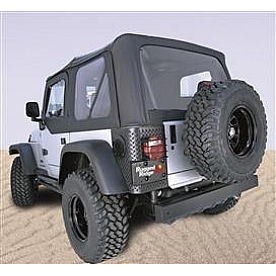 Rugged Ridge Soft Top - Black Fastback Top Vinyl Coated Polyester/ Cotton Fabric - 1372435