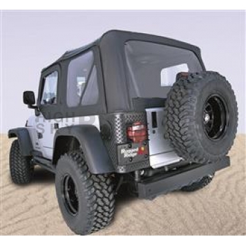 Rugged Ridge Soft Top - Black Fastback Top Vinyl Coated Polyester/ Cotton Fabric - 1372435