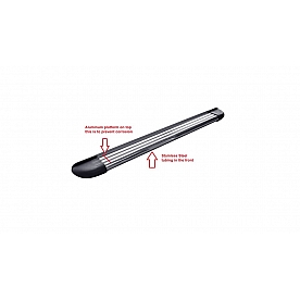 Romik USA Running Board Silver Aluminum Stationary - 21819418