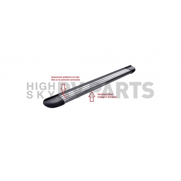 Romik USA Running Board Silver Aluminum Stationary - 21819418
