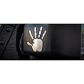 American Car Craft Emblem - 3 Inch Wave Hand Silver Stainless Steel - 142089