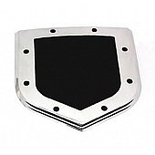 All Sales Emblem - Dodge Shield Step Style Silver With Black Center Aluminum - 40302