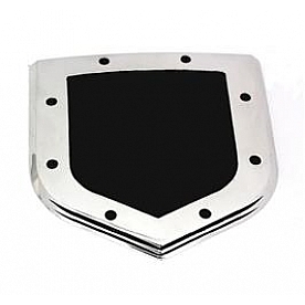 All Sales Emblem - Dodge Shield Step Style Silver With Black Center Aluminum - 40302