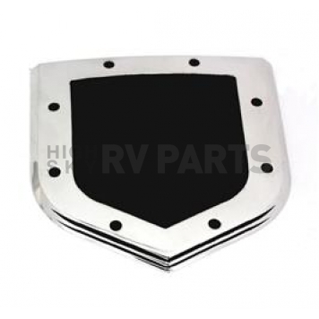 All Sales Emblem - Dodge Shield Step Style Silver With Black Center Aluminum - 40302