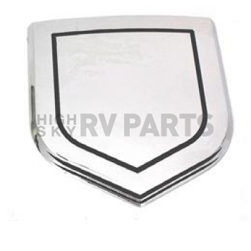 All Sales Emblem - Dodge Shield Step Style Riveted Silver/ Black Aluminum - 40303