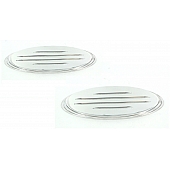 All Sales Emblem - Ford Oval Step Style Ball Milled Silver Aluminum - 57701