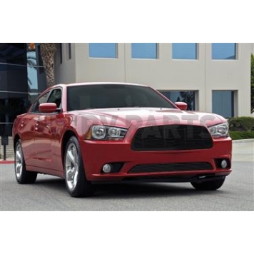 T-Rex Truck Products Grille Insert - Horizontal Bar Rectangular Black Powder Coated Aluminum - 20442B
