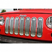 Rugged Ridge Grille Insert - Bar Rectangular Polished Aluminum - 1140120
