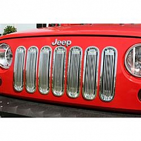 Rugged Ridge Grille Insert - Bar Rectangular Polished Aluminum - 1140120