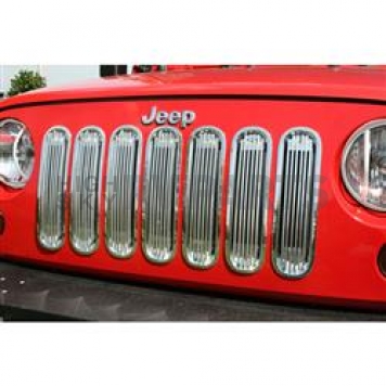 Rugged Ridge Grille Insert - Bar Rectangular Polished Aluminum - 1140120