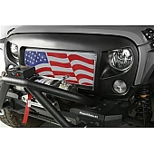 Rugged Ridge Grille Insert - Honey Comb Rectangular American Flag Painted Steel - 1203422
