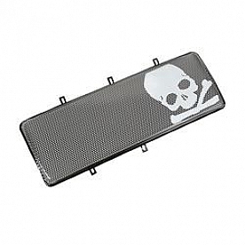 Rugged Ridge Grille Insert - Mesh Rectangular Black Painted With White Painted Skull Steel - 1203423