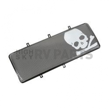 Rugged Ridge Grille Insert - Mesh Rectangular Black Painted With White Painted Skull Steel - 1203423