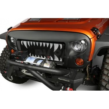 Rugged Ridge Grille Insert - Honey Comb Rectangular Black Painted With White Painted Teeth Steel - 1203424