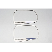American Car Craft Exterior Mirror Trim Ring Stainless Steel Red Carbon Fiber - 052031RD