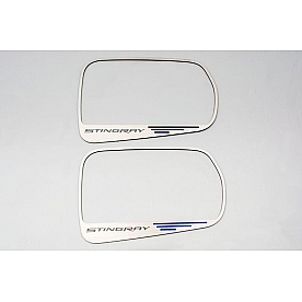 American Car Craft Exterior Mirror Trim Ring Stainless Steel Red Carbon Fiber - 052031RD