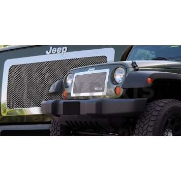 T-Rex Truck Products Grille Insert - Mesh Rectangular Polished Stainless Steel - 54483-1