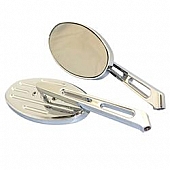 CIPA USA Exterior Mirror Oval  Silver Set Of 2 - 01932