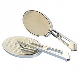 CIPA USA Exterior Mirror Oval  Silver Set Of 2 - 01932