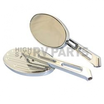 CIPA USA Exterior Mirror Oval  Silver Set Of 2 - 01932