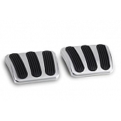 Lokar Performance Brake And Clutch Pedal Pad Set - Aluminum Natural - BAG6133