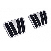 Lokar Performance Brake And Clutch Pedal Pad Set - Aluminum - BAG6179