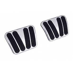 Lokar Performance Brake And Clutch Pedal Pad Set - Aluminum - BAG6179