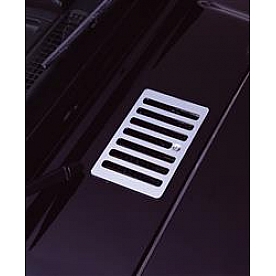 Rugged Ridge Cowl Vent Cover - Slotted Silver Stainless Steel - 1111704