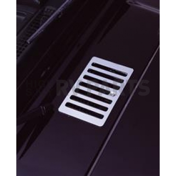 Rugged Ridge Cowl Vent Cover - Slotted Silver Stainless Steel - 1111704