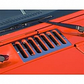 Rugged Ridge Cowl Vent Cover - Slotted Silver Stainless Steel - 1111705