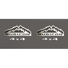 American Car Craft Emblem - Rubicon Silver/ Black Stainless Steel - 142013