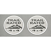 American Car Craft Emblem - TRAIL RATED 4x4 Silver/ Black Stainless Steel - 142015