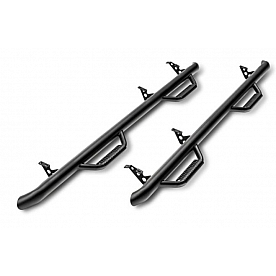 N-Fab Nerf Bar - Truck Wheel to Wheel Black Matte Textured Powder Coated Steel Round Tube - C1987RC4TX